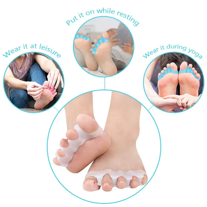 Silicone Toe Separators – Bunion & Hammer Toe Pain Relief | Soft SEBS Foot Alignment Corrector